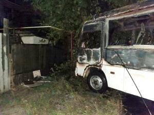 В Таганроге горящая маршрутка врезалась в дерево: видео