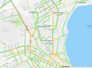 Громадная пробка сковала движение в Таганроге на Николаевском шоссе